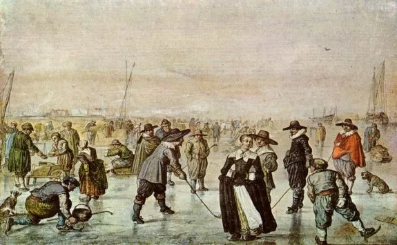 Hendrick-Avercamp-17th-Century-Ice-Hockey-Painting
