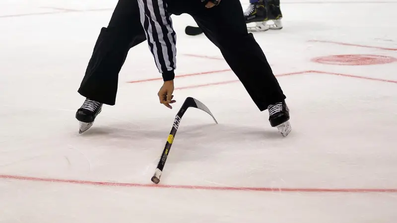 Leaving a Dropped Stick on the Ice to Remain In the Position