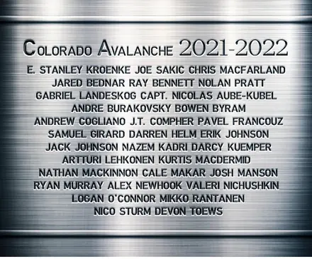 Colorado Avalanche 2021-22 Stanley Cup Winners